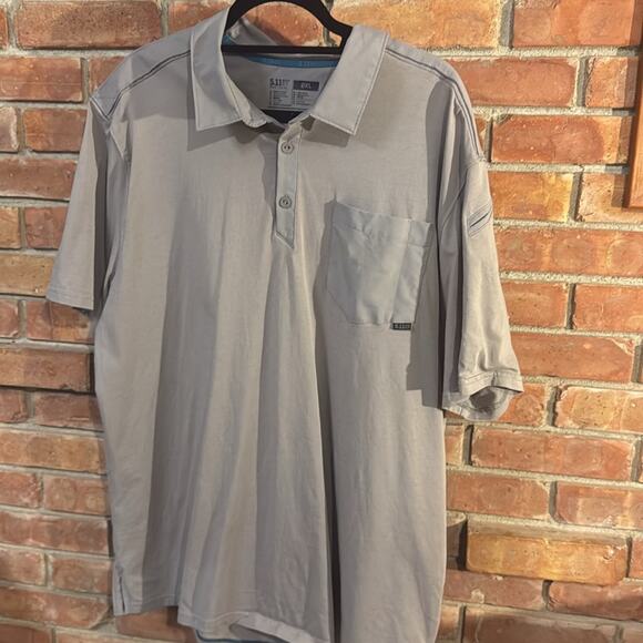 5.11 Tactical FLEX SHORT SLEEVE POLO, Titan Grey, 2XL - Picture 7 of 8